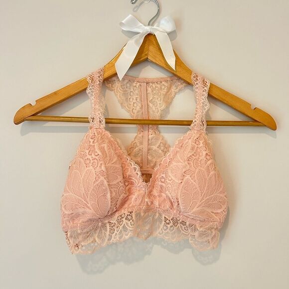 Auden Light Pink Lace Racerback Padded Bralette - Picture 1 of 3